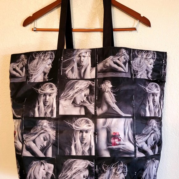 Victoria Secret Bombshell Tote Black and White with Pink Lettering New with Tags - Picture 2 of 3